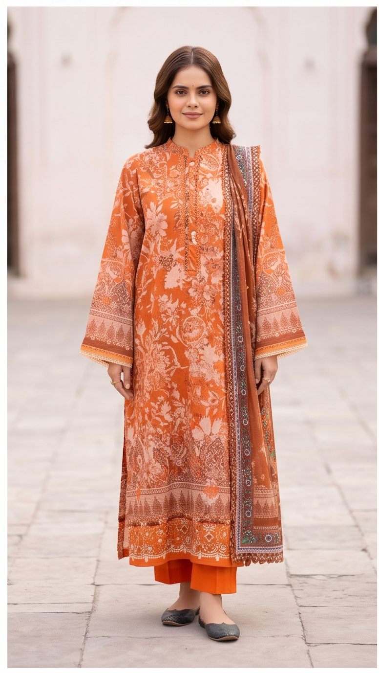 OMARA SUMER EMBROIDERED LAWN A5 UnStitched