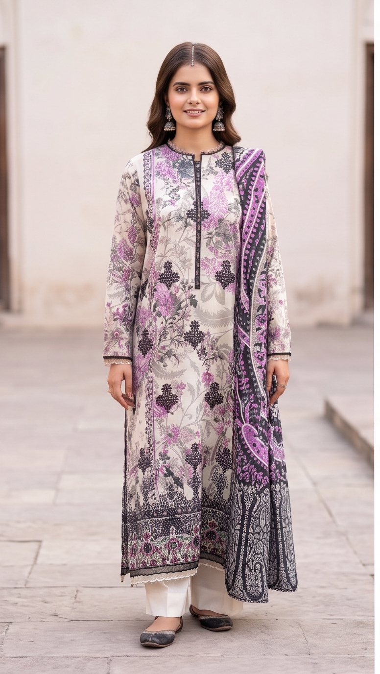 OMARA SUMER EMBROIDERED LAWN A10 UnStitched