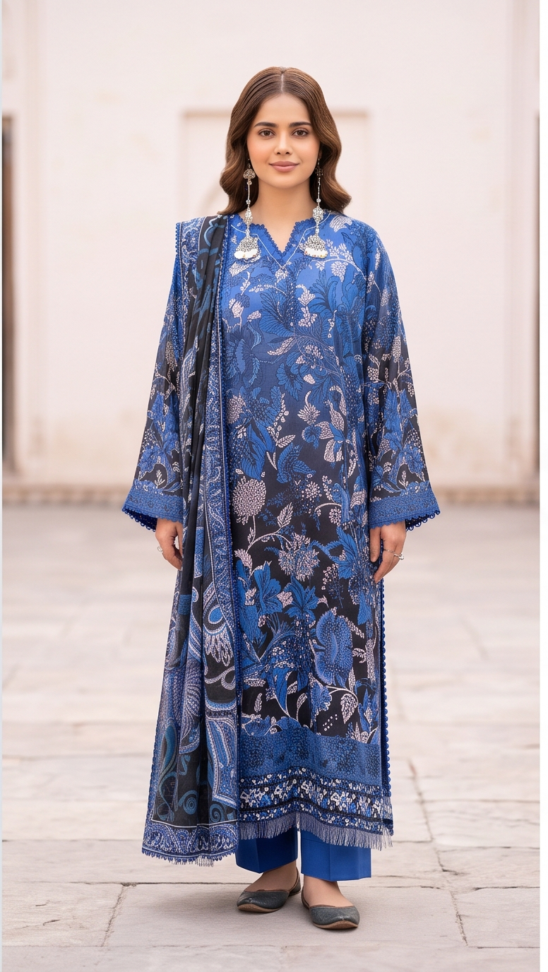 OMARA SUMER EMBROIDERED LAWN A7 UnStitched