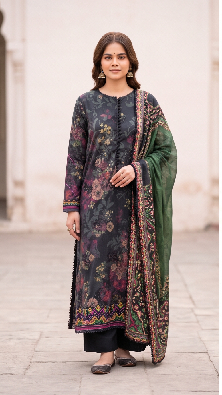 OMARA SUMER EMBROIDERED LAWN A8 UnStitched
