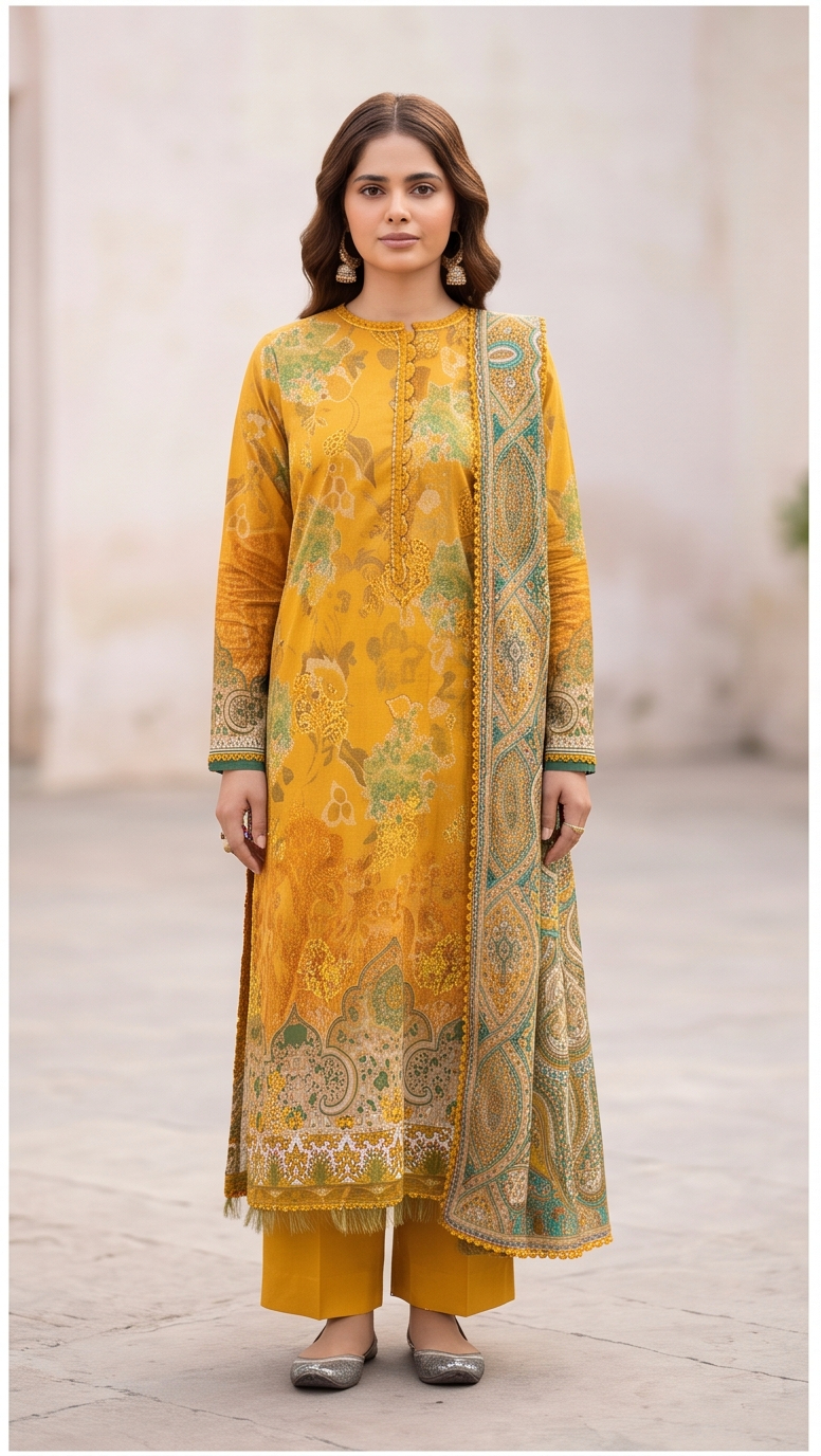OMARA SUMER EMBROIDERED LAWN A3 UnStitched