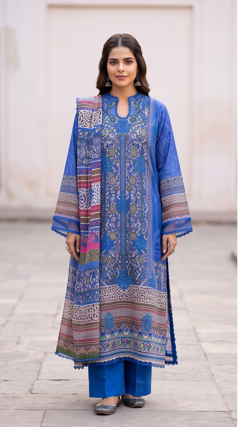 OMARA SUMER EMBROIDERED LAWN A11 UnStitched